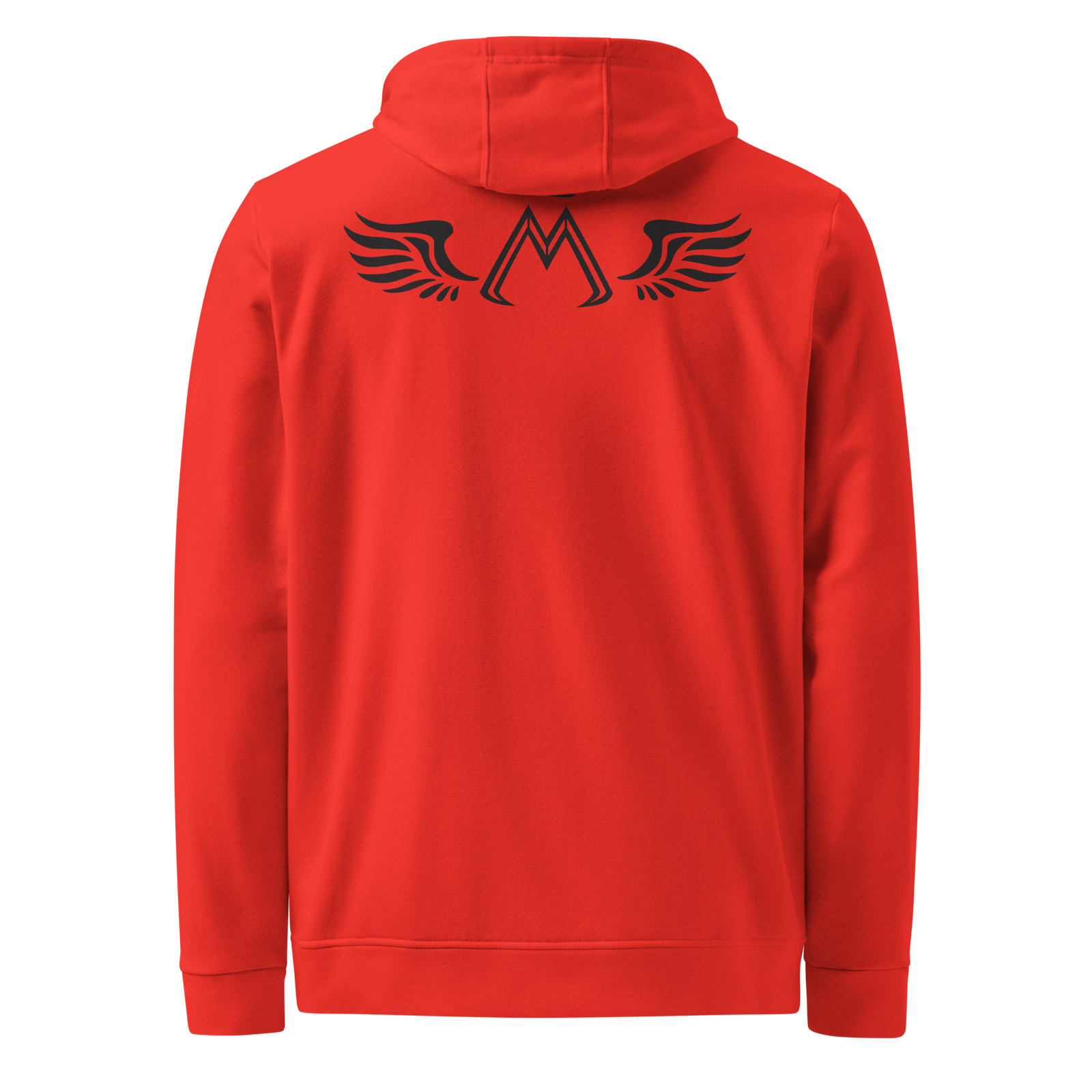 Red Adidas Unisex Fleece Hoodie With Black MM Iconic Logo