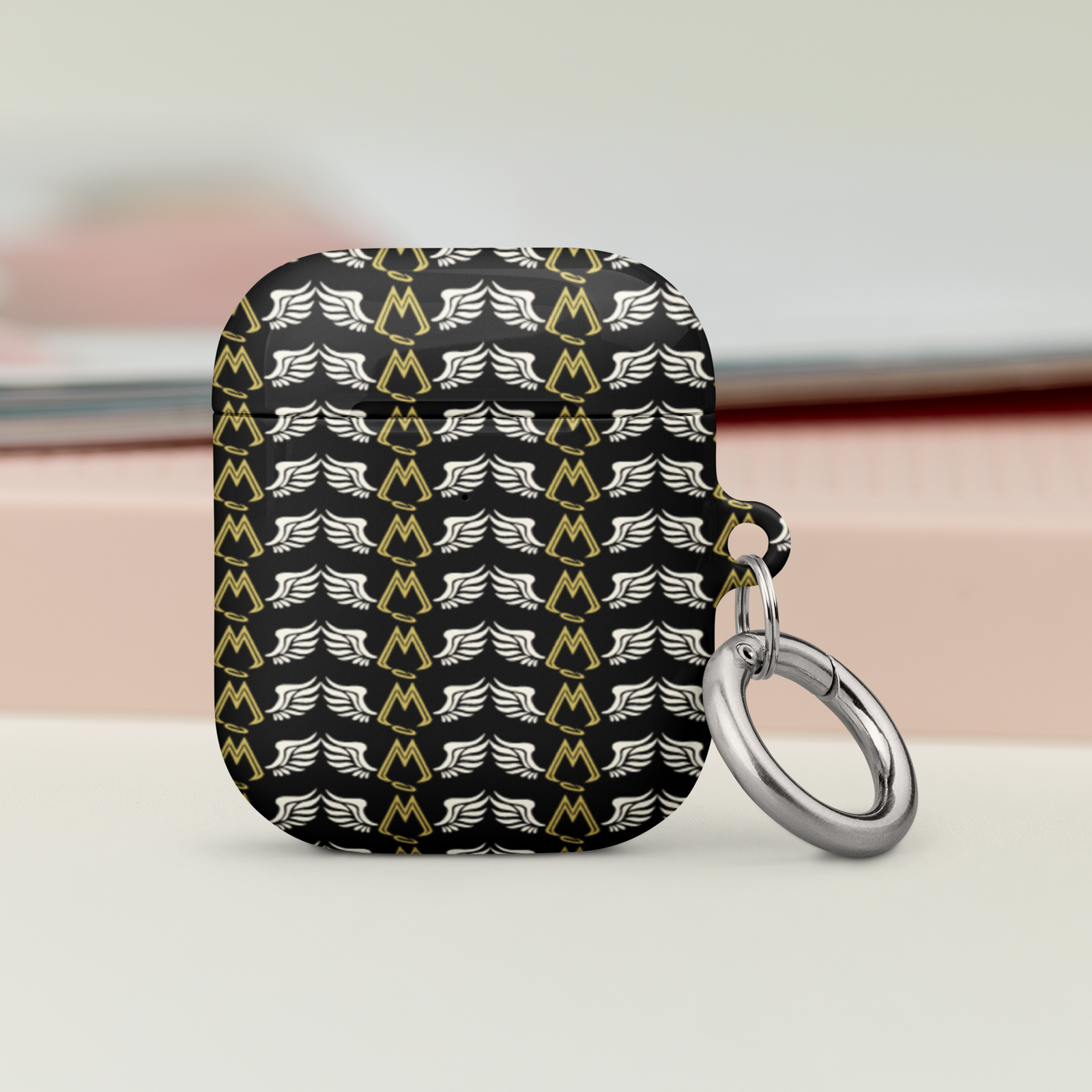 Black AirPods Cases With Duplicated Classic MM Iconic Logo