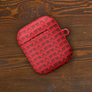 Red AirPods Cases With Duplicated Black MM Iconic Logo
