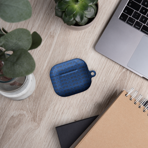 Blue AirPods Cases With Duplicated Black MM Iconic Logo