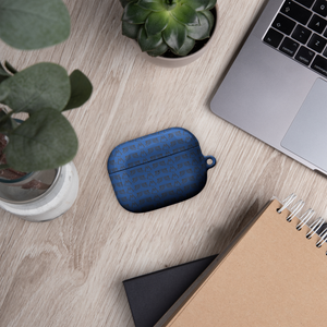 Blue AirPods Cases With Duplicated Black MM Iconic Logo