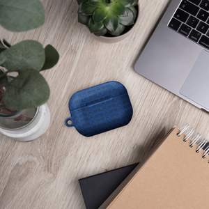 Blue AirPods Cases With Duplicated Black MM Iconic Logo