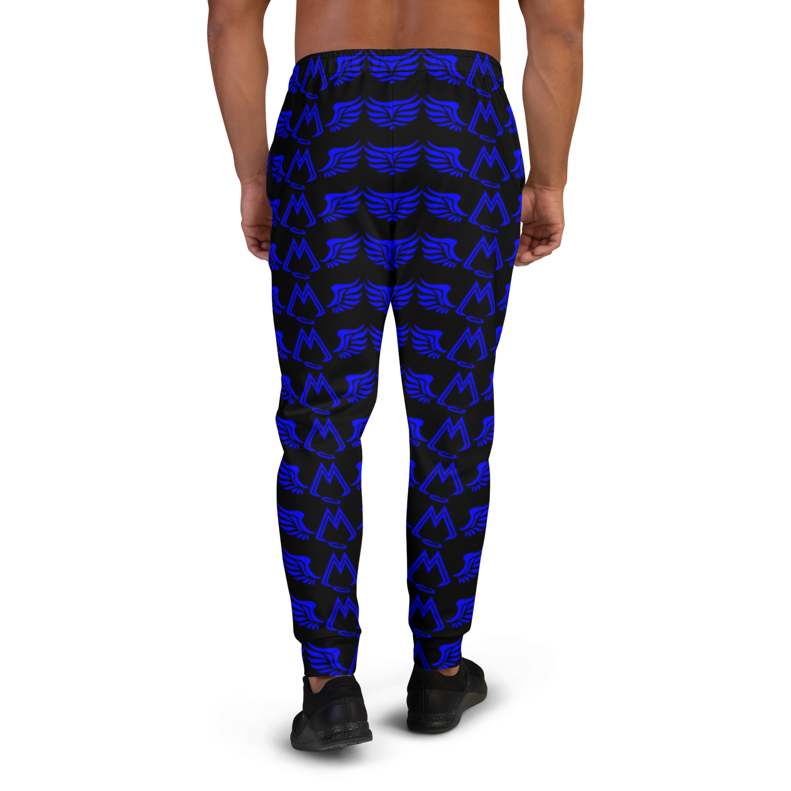 Black Men's Joggers With Duplicated Blue MM Iconic Logo