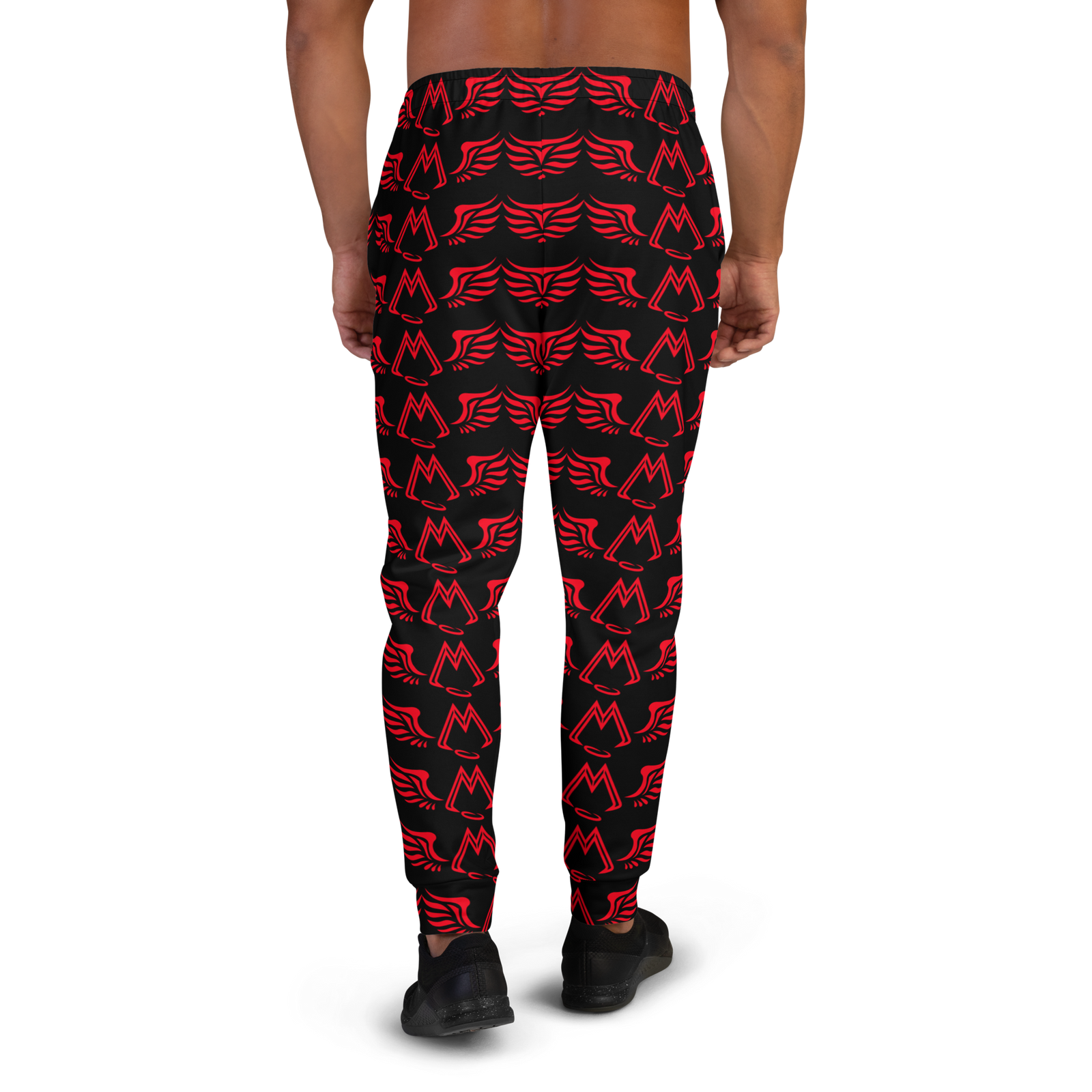 Black Men's Joggers With Duplicated Red MM Iconic Logo