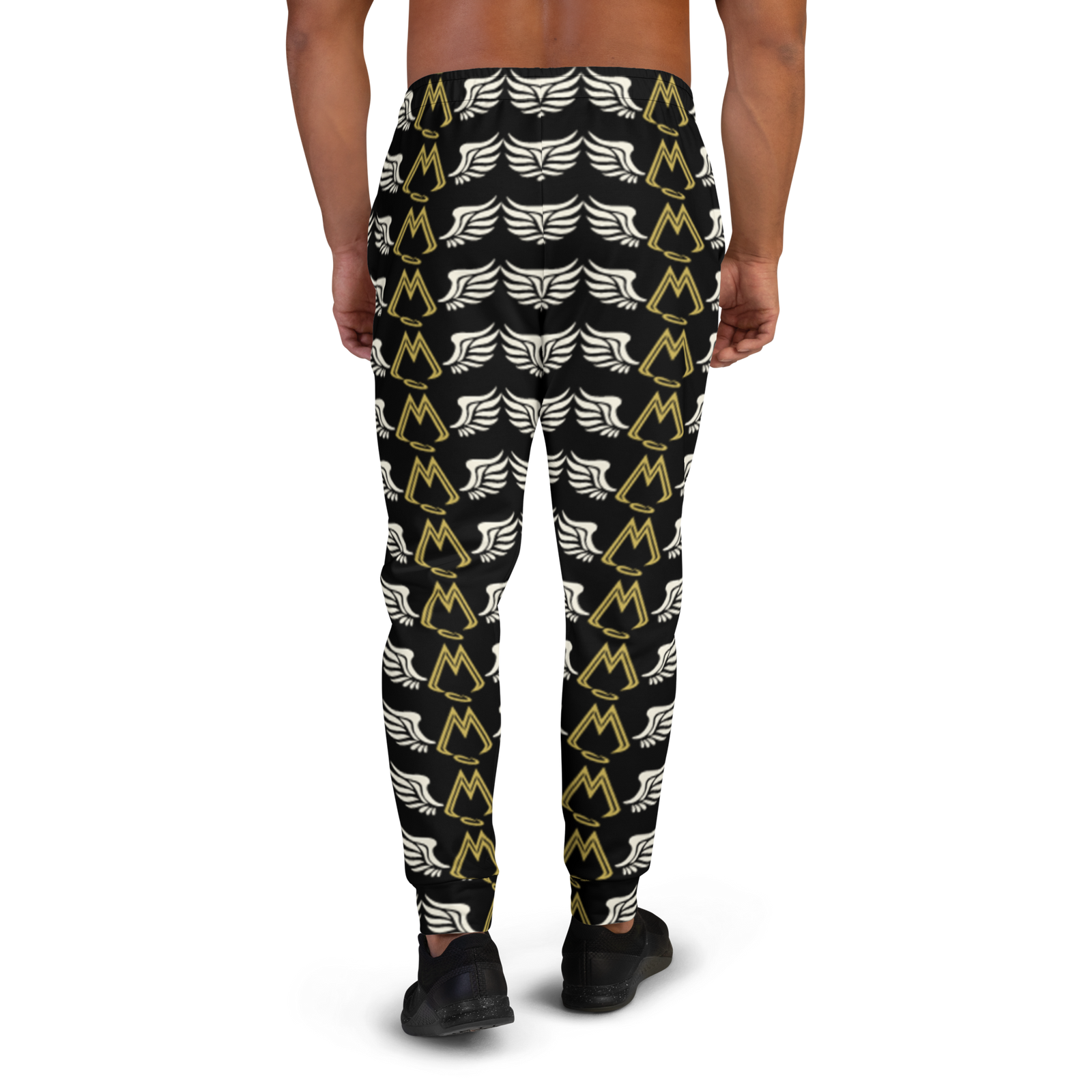 Black Men's Joggers With Duplicated Classic MM Iconic Logo