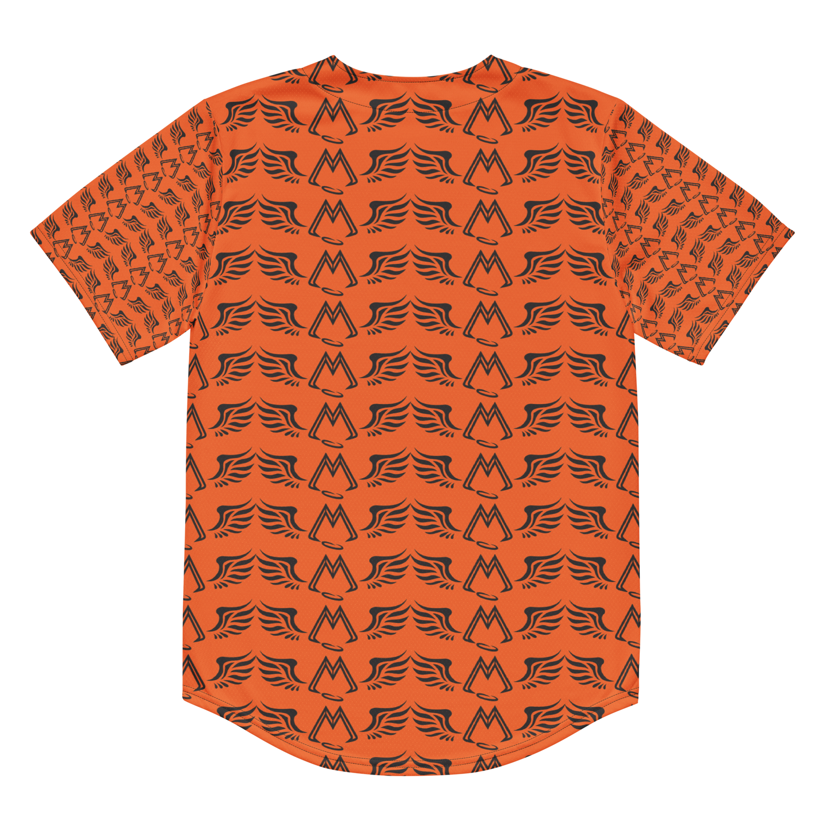 Orange Unisex Recycled Baseball Jersey With Duplicated Black MM Iconic Logo