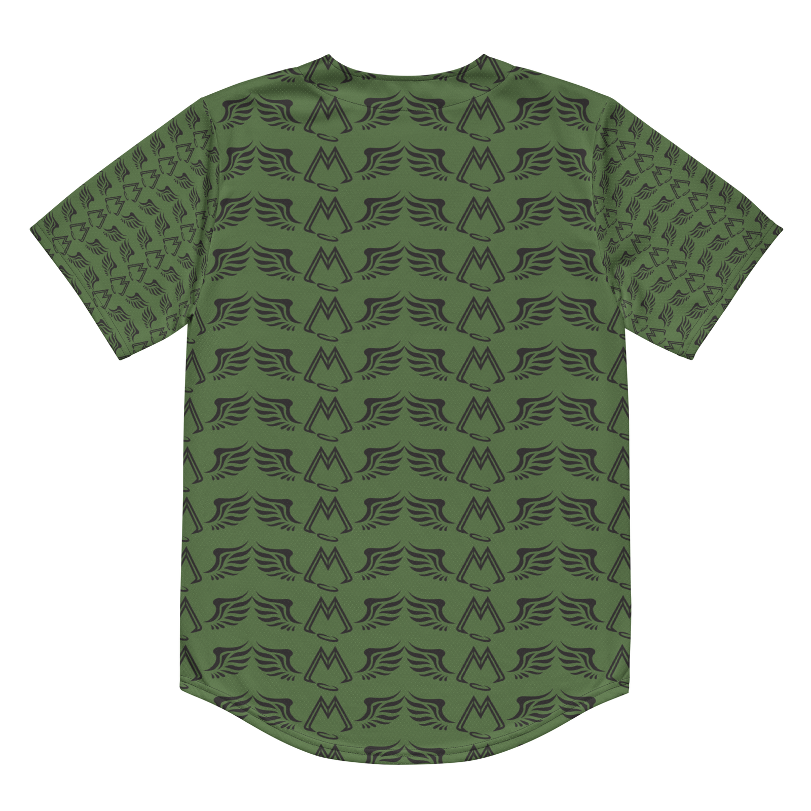 Army Green Unisex Recycled Baseball Jersey With Duplicated Black MM Iconic Logo