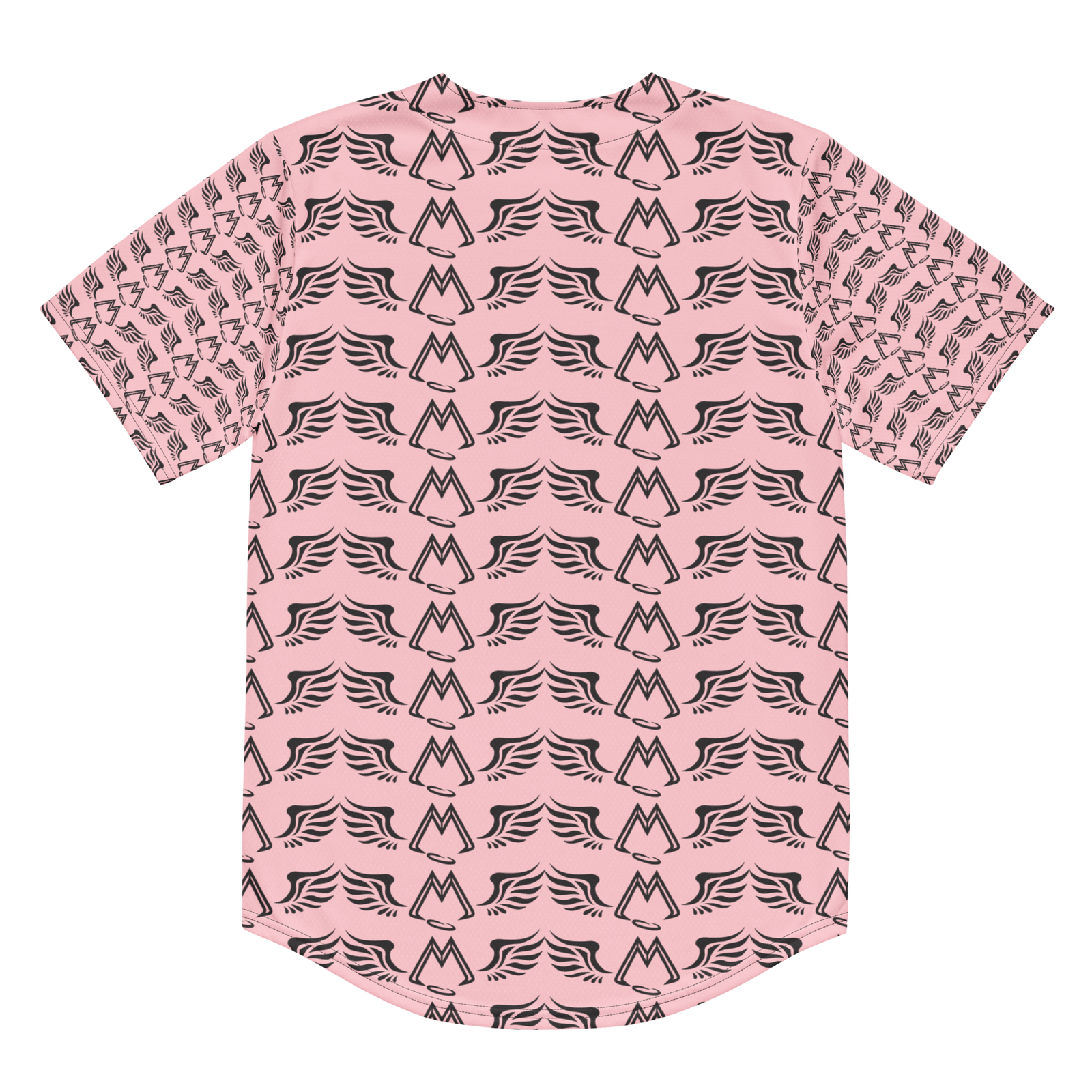 Pink Unisex Recycled Baseball Jersey With Duplicated Black MM Iconic Logo