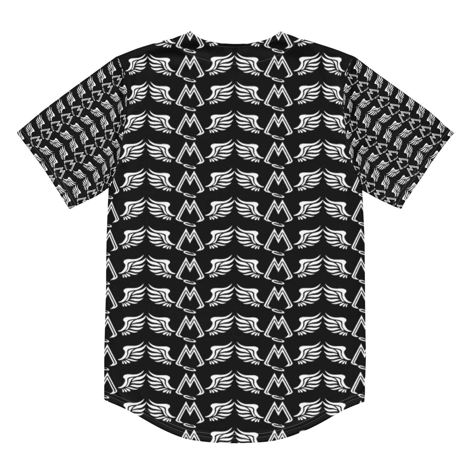 Black Unisex Recycled Baseball Jersey With Duplicated White MM Iconic Logo