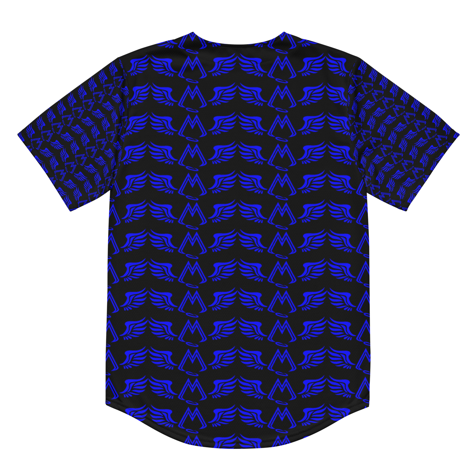 Black Unisex Recycled Baseball Jersey With Duplicated Blue MM Iconic Logo