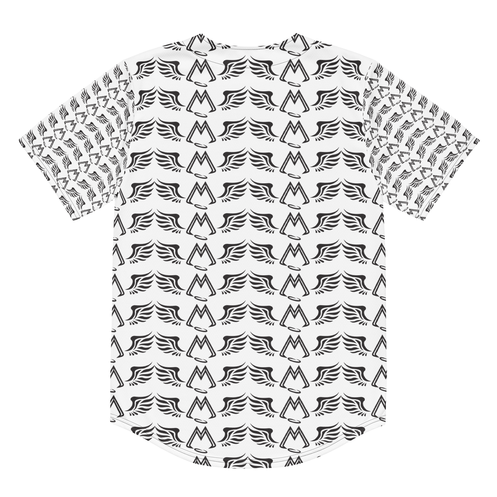 White Unisex Recycled Baseball Jersey With Duplicated Black MM Iconic Logo