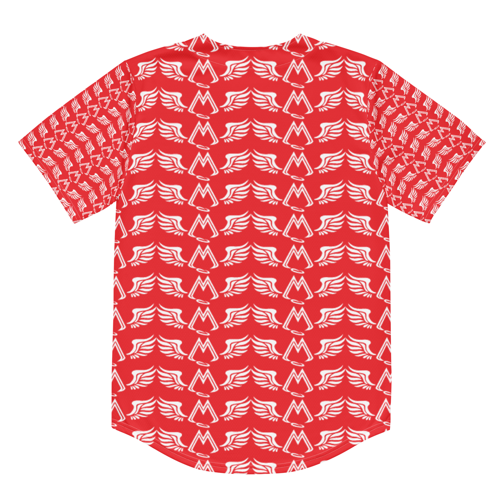 Red Unisex Recycled Baseball Jersey With Duplicated White MM Iconic Logo