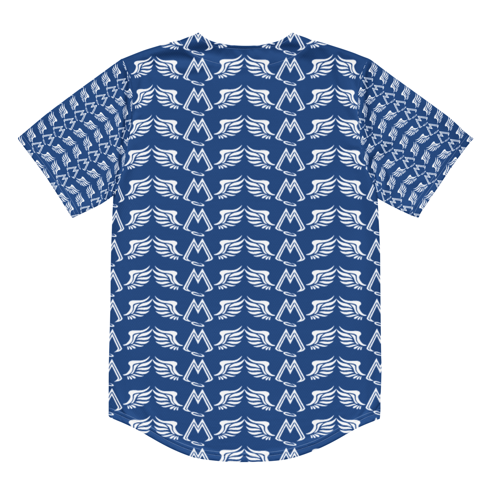 Blue Unisex Recycled Baseball Jersey With Duplicated White MM Iconic Logo
