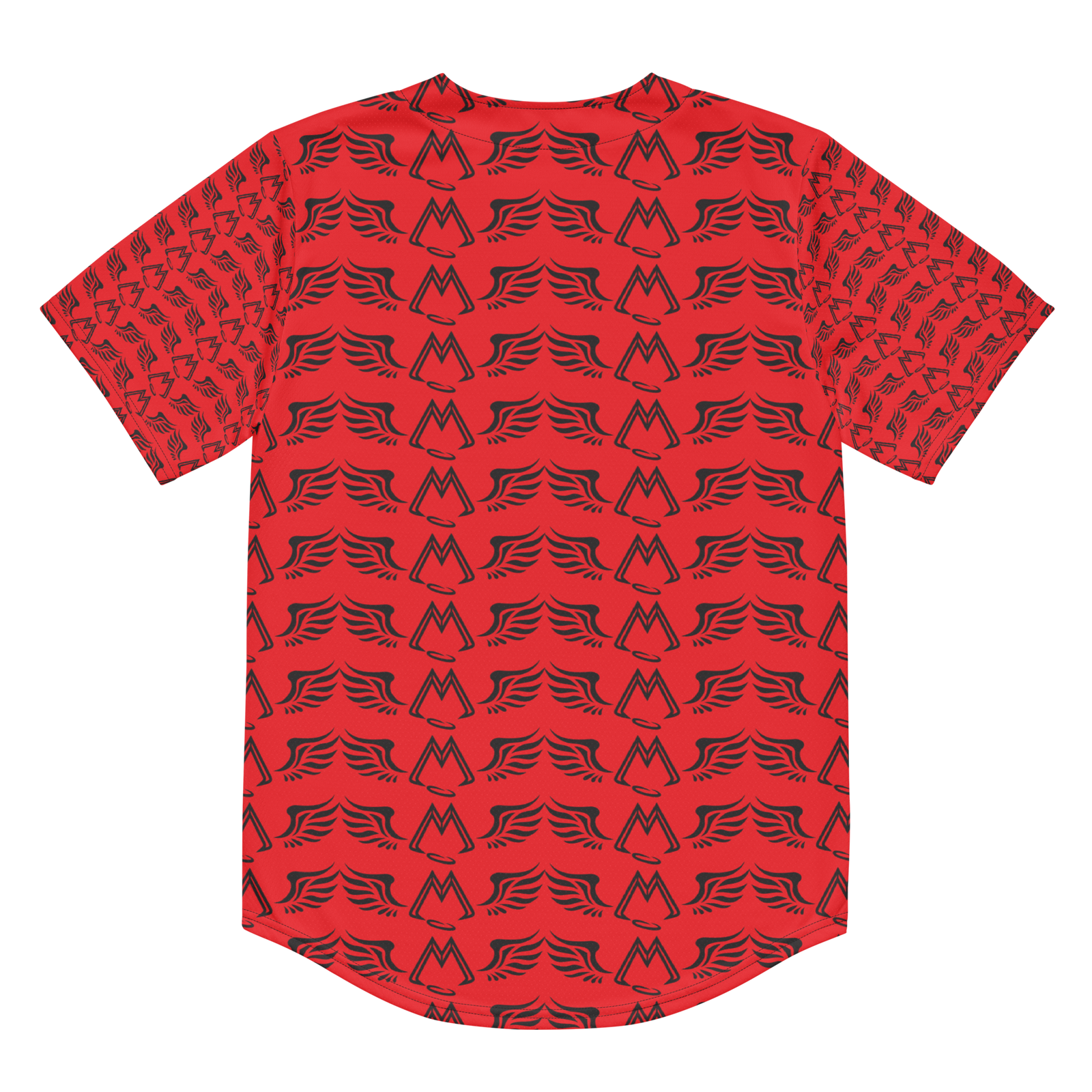 Red Unisex Recycled Baseball Jersey With Duplicated Black MM Iconic Logo