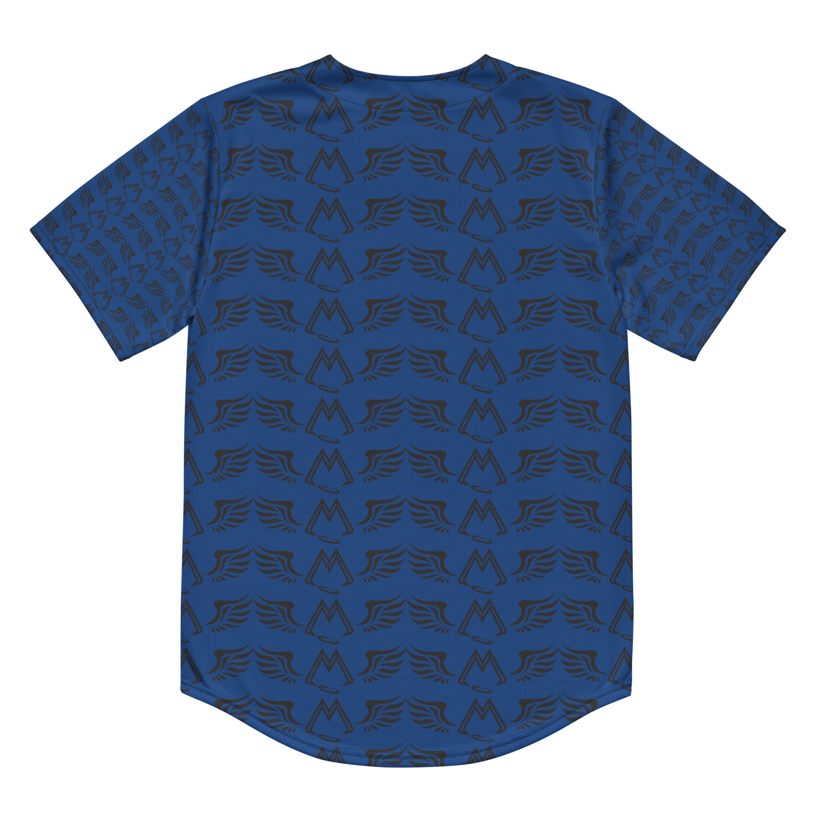 Blue Unisex Recycled Baseball Jersey With Duplicated Black MM Iconic Logo