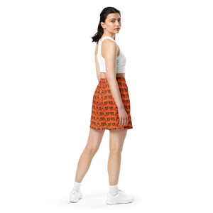 Orange Unisex Mesh Shorts With Duplicated Black MM Iconic Logo