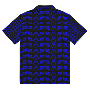 Black Unisex Button Shirt With Duplicated Blue MM Iconic Logo