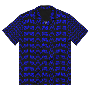 Black Unisex Button Shirt With Duplicated Blue MM Iconic Logo