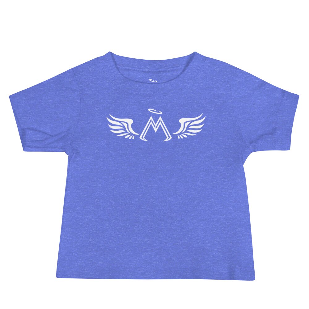 Heather Columbia Blue Baby Jersey Short Sleeve Tee With White MM Iconic Logo