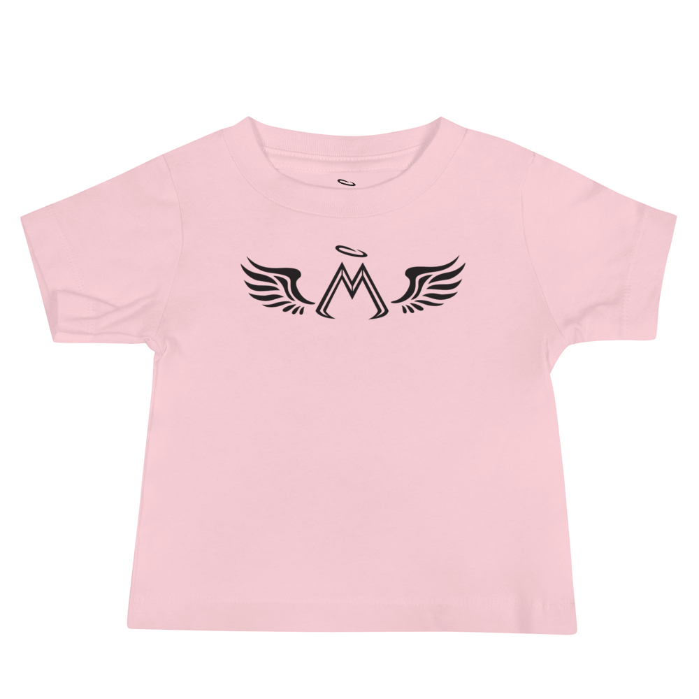 Pink Baby Jersey Short Sleeve Tee With Black MM Iconic Logo