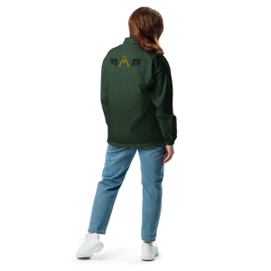 Forest Green Unisex Windbreaker With Embroidered Gold-Black MM Iconic Logo