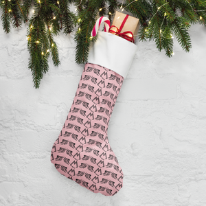 Pink Christmas Stocking With Duplicated Black MM Iconic Logo