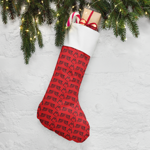 Red Christmas Stocking With Duplicated Black MM Iconic Logo