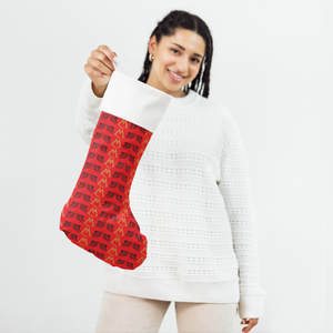 Red Christmas Stocking With Duplicated Gold-Black MM Iconic Logo