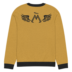 Mustard Black Unisex Knitted Crew Neck Sweater With Black MM Iconic Logo