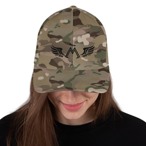 Camo Green Structured Twill Cap With Embroidered Black MM Iconic Logo