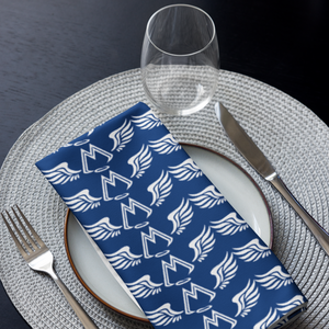 Blue Cloth Napkin Set Of 4 With Duplicated White MM Iconic Logo