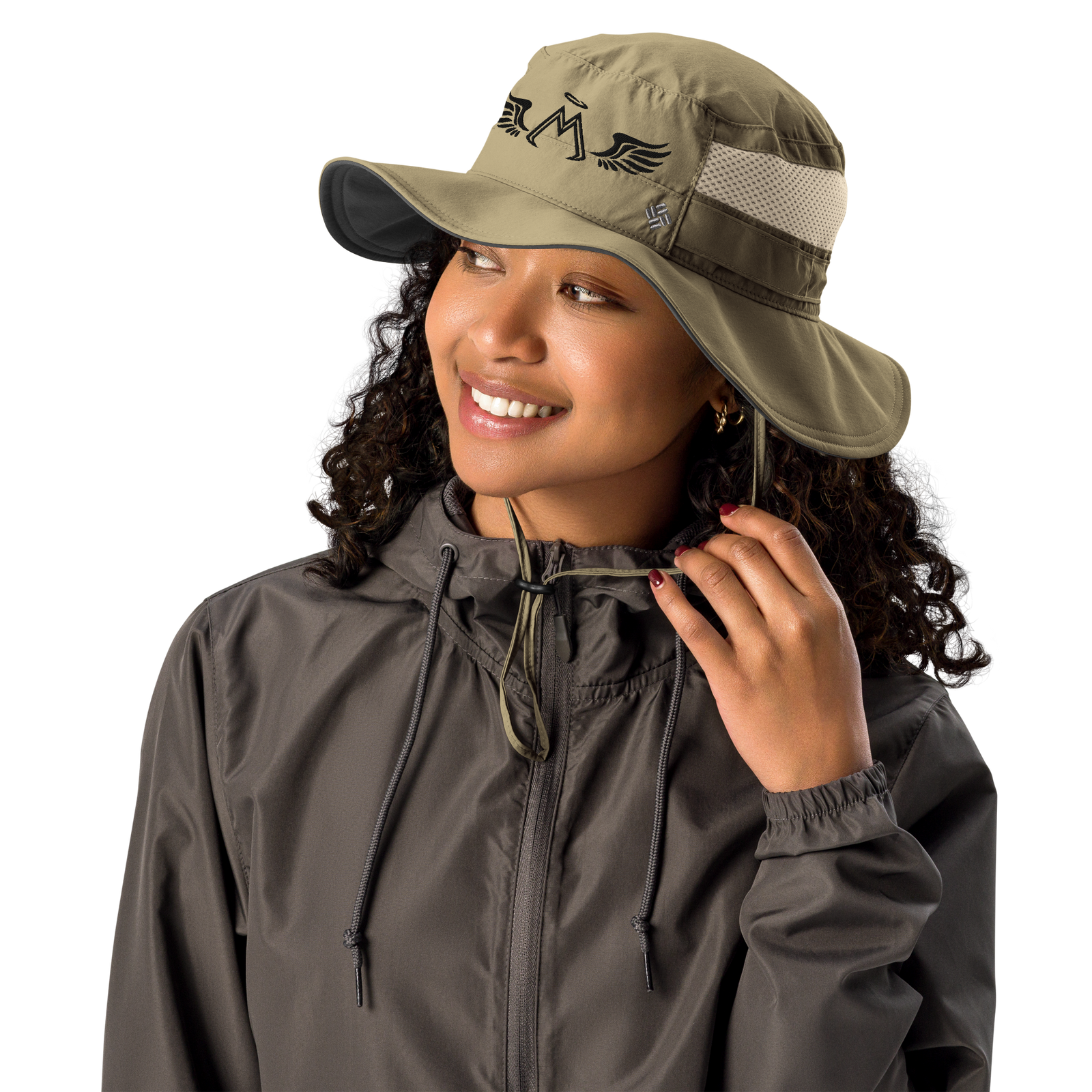 Sage Green Columbia Booney Hat With Embroidered Black MM Iconic Logo