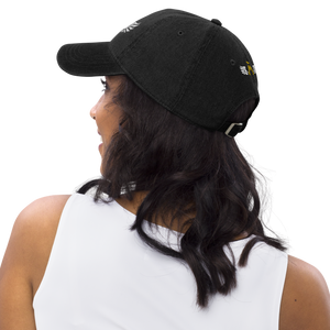 Black Denim Cap With Embroidered Classic MM Iconic Logo