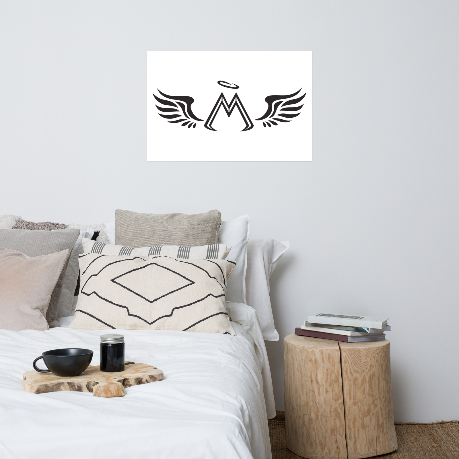 White Poster With Black MM Iconic Logo