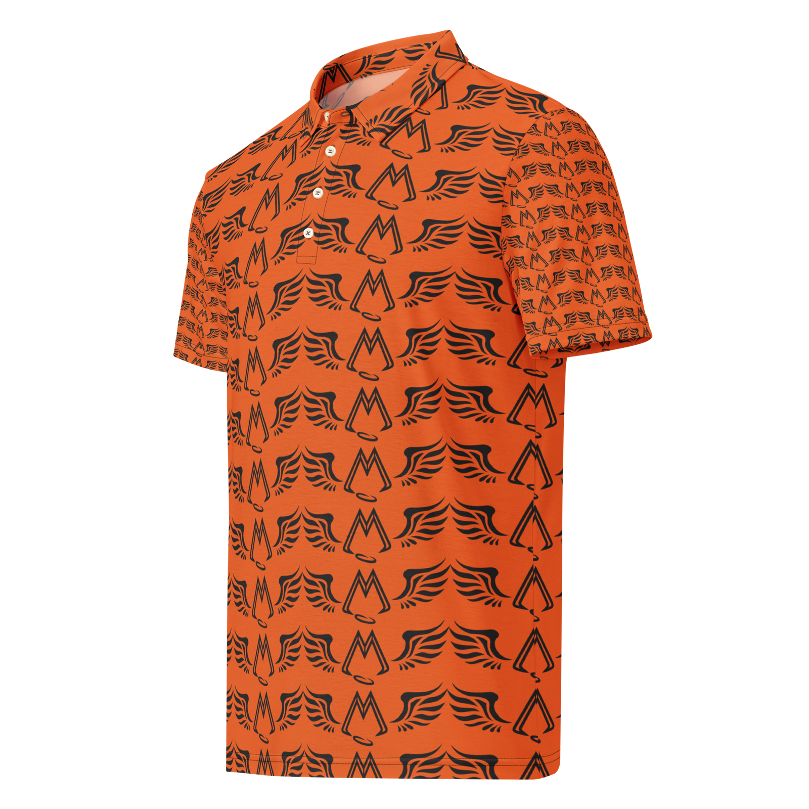 Men’s Orange Slim Fit Polo With Duplicated Black MM Iconic Logo