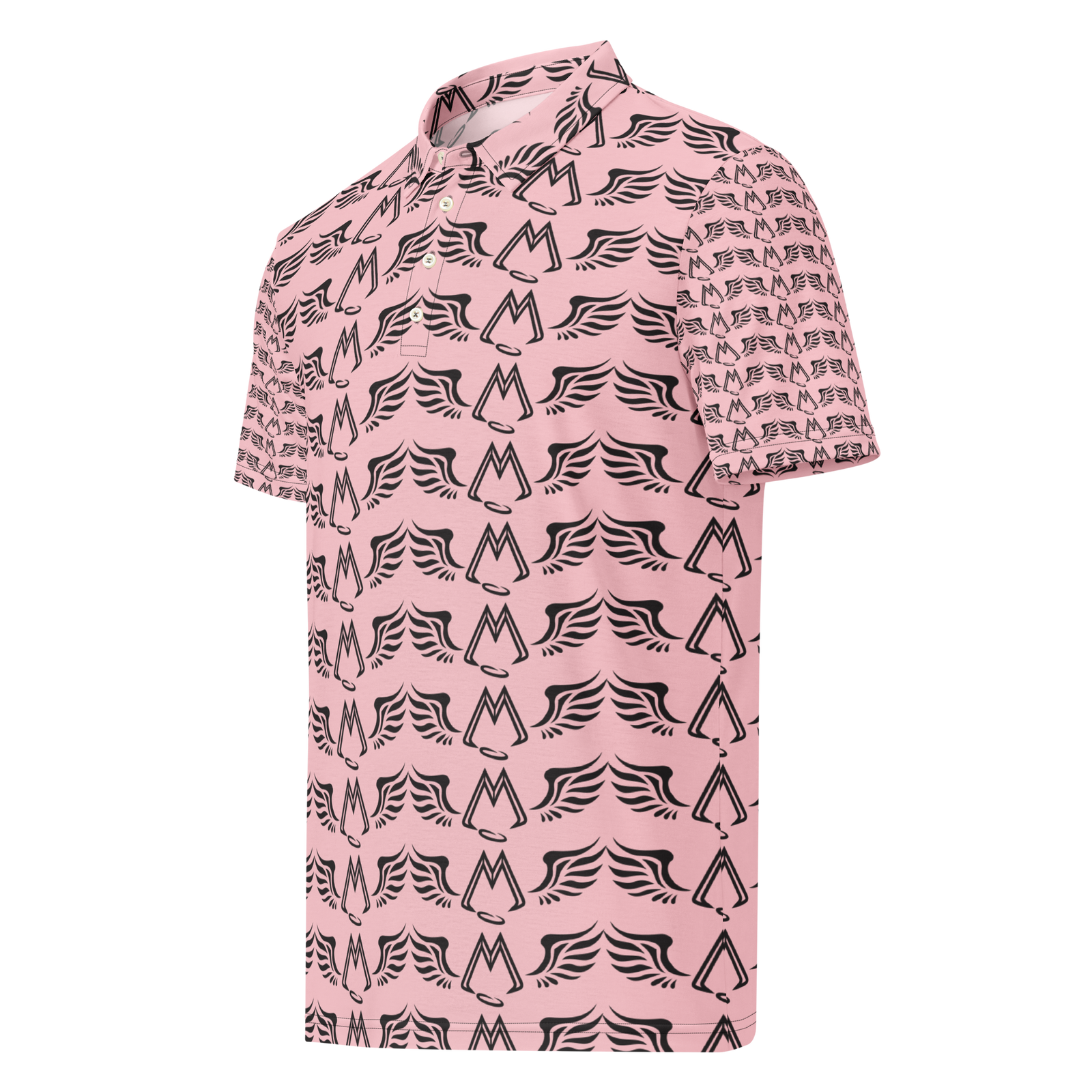 Men’s Pink Slim Fit Polo With Duplicated Black MM Iconic Logo