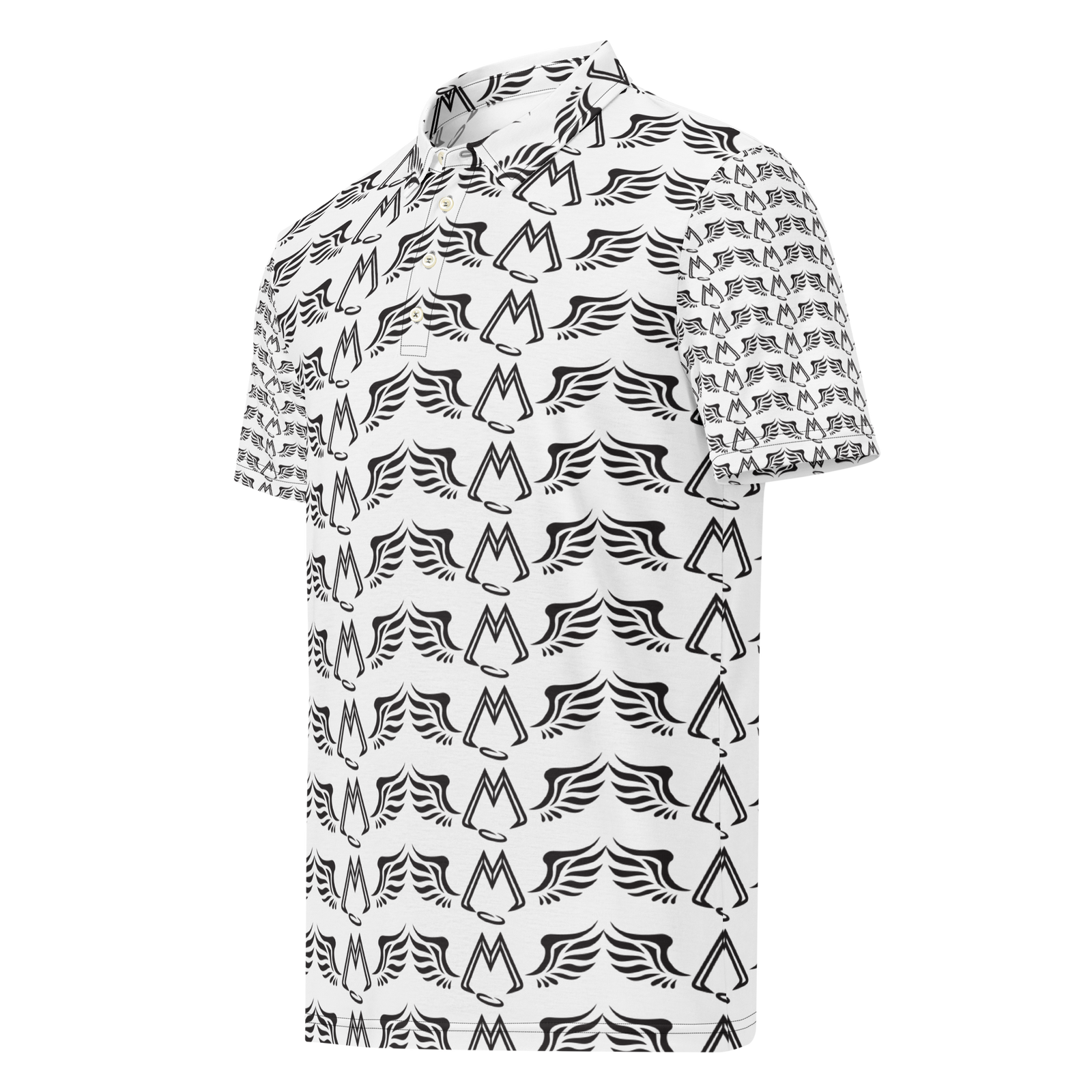 Men’s White Slim Fit Polo With Duplicated Black MM Iconic Logo