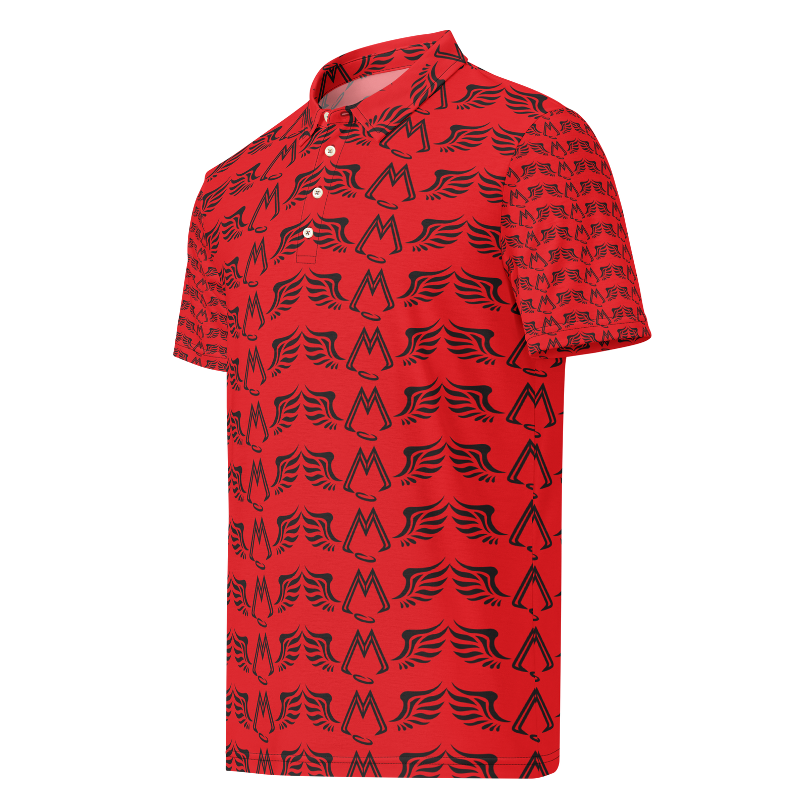 Men’s Red Slim Fit Polo With Duplicated Black MM Iconic Logo