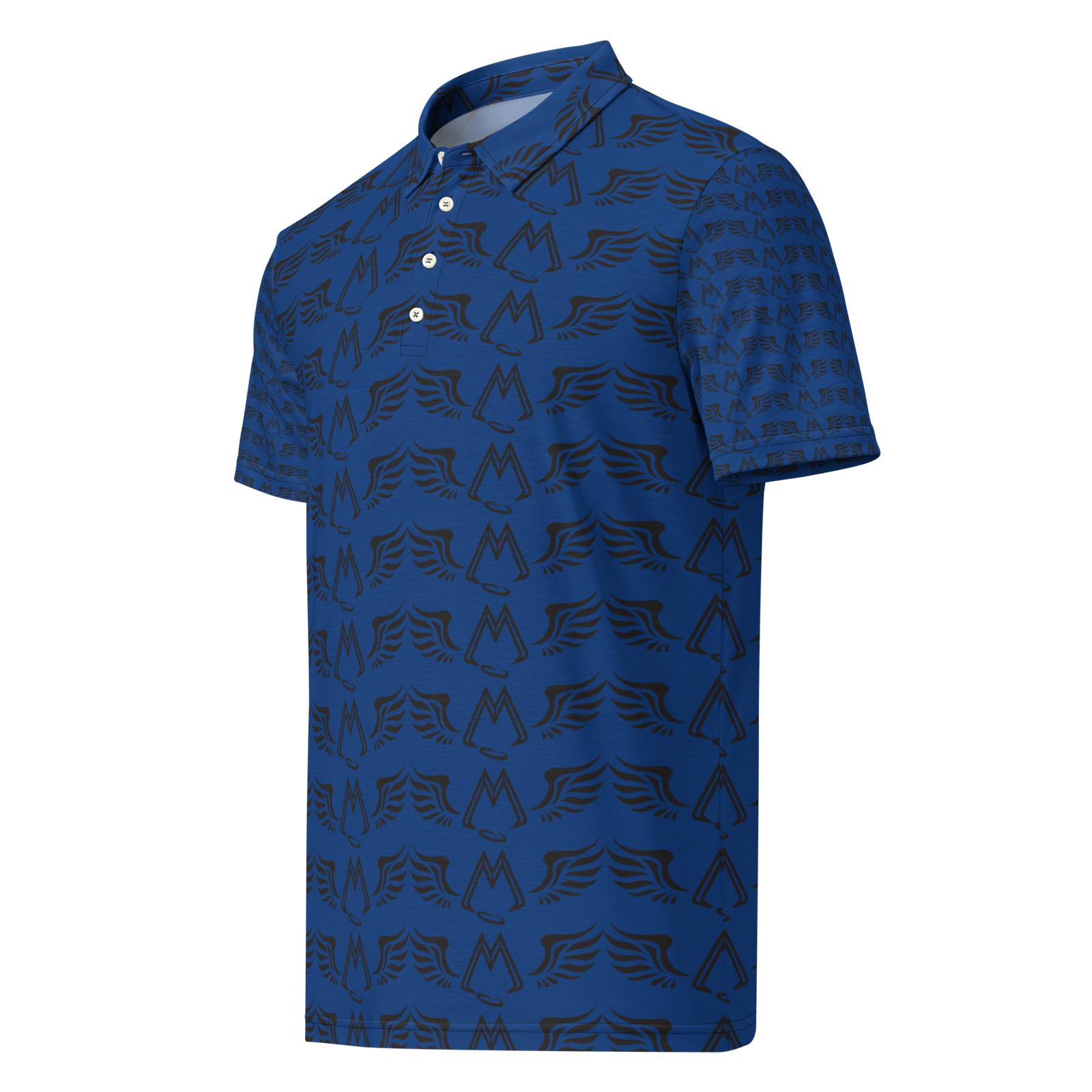Men’s Blue Slim Fit Polo With Duplicated Black MM Iconic Logo