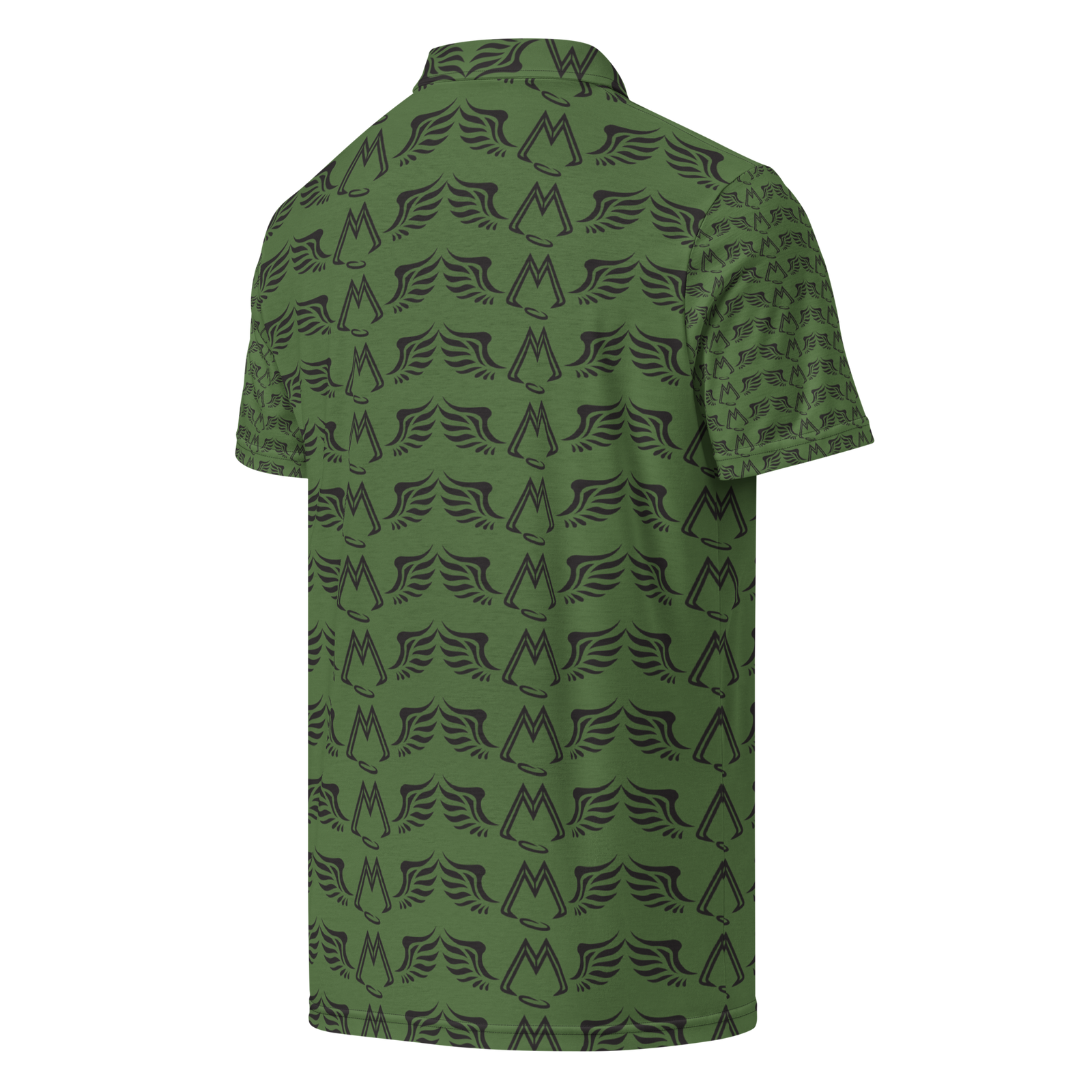 Men’s Army Green Slim Fit Polo With Duplicated Black MM Iconic Logo