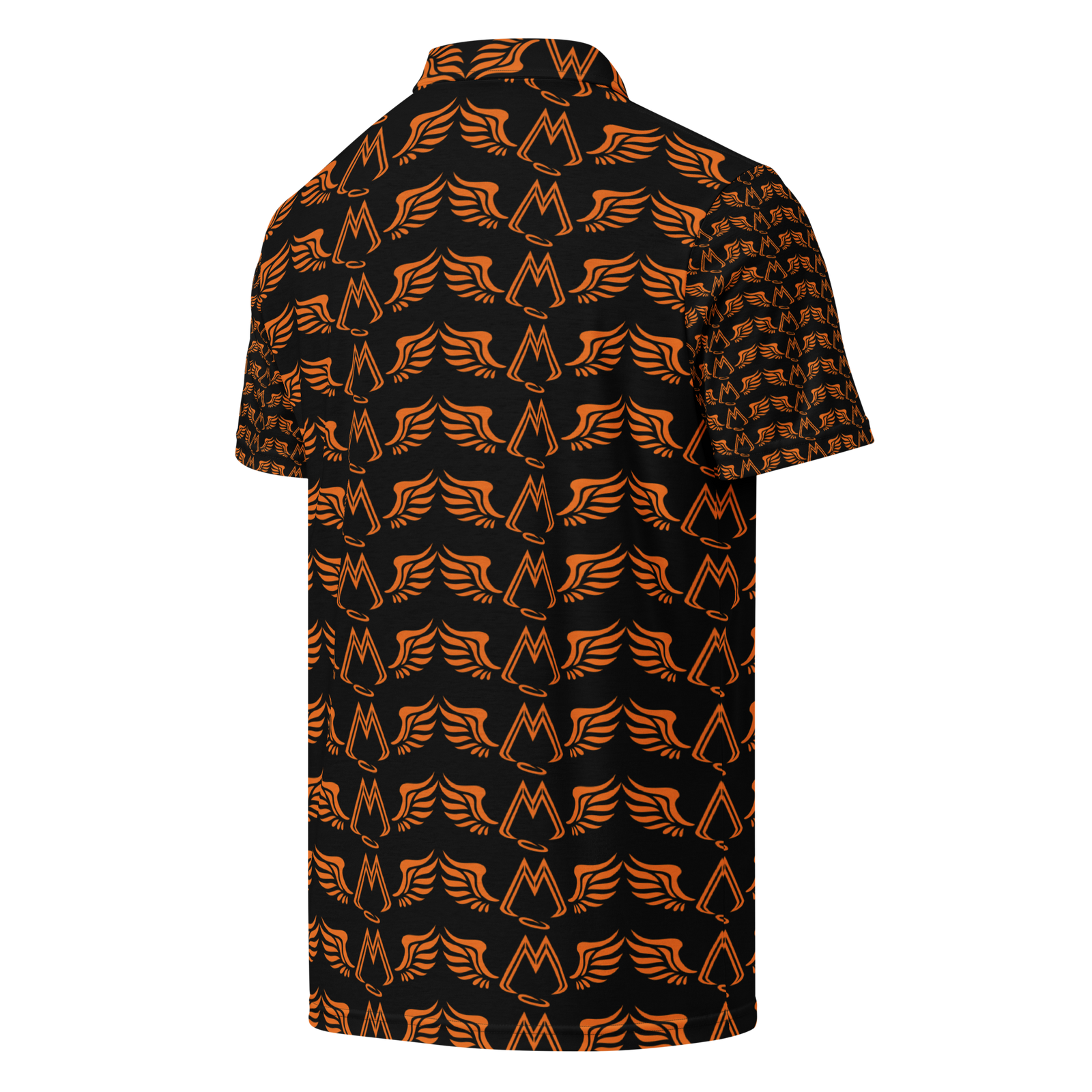 Men’s Black Slim Fit Polo With Duplicated Orange MM Iconic Logo