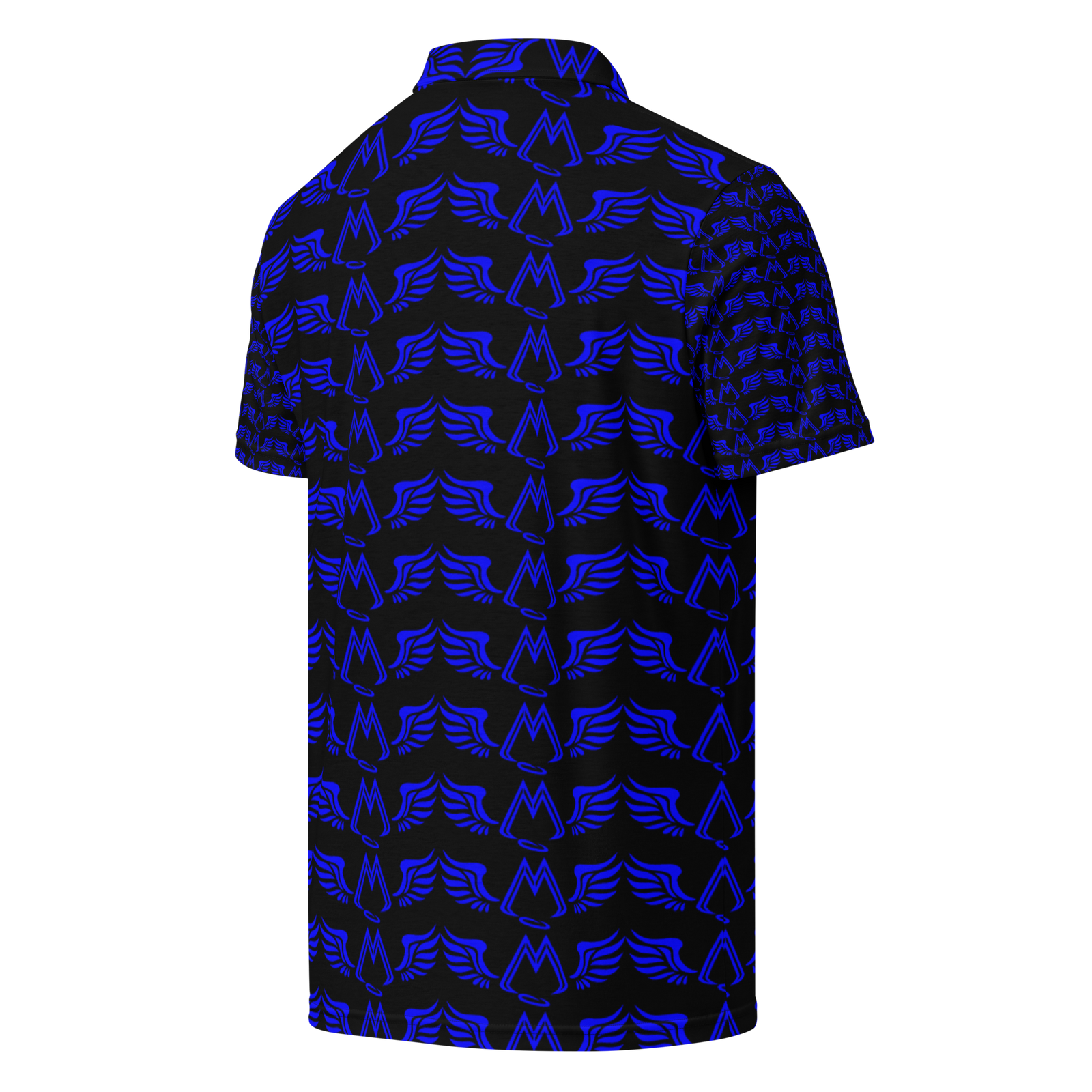 Men’s Black Slim Fit Polo With Duplicated Blue MM Iconic Logo