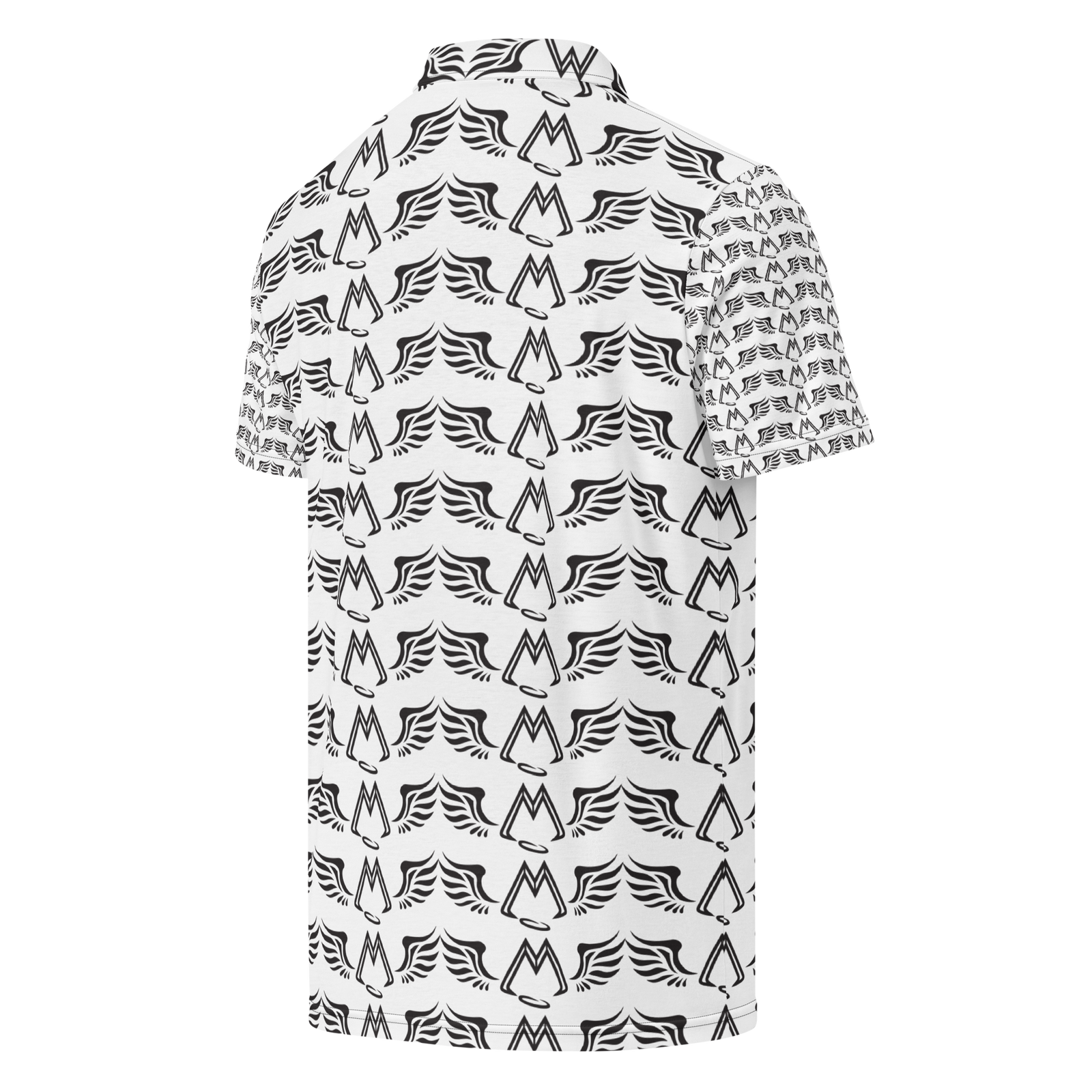 Men’s White Slim Fit Polo With Duplicated Black MM Iconic Logo