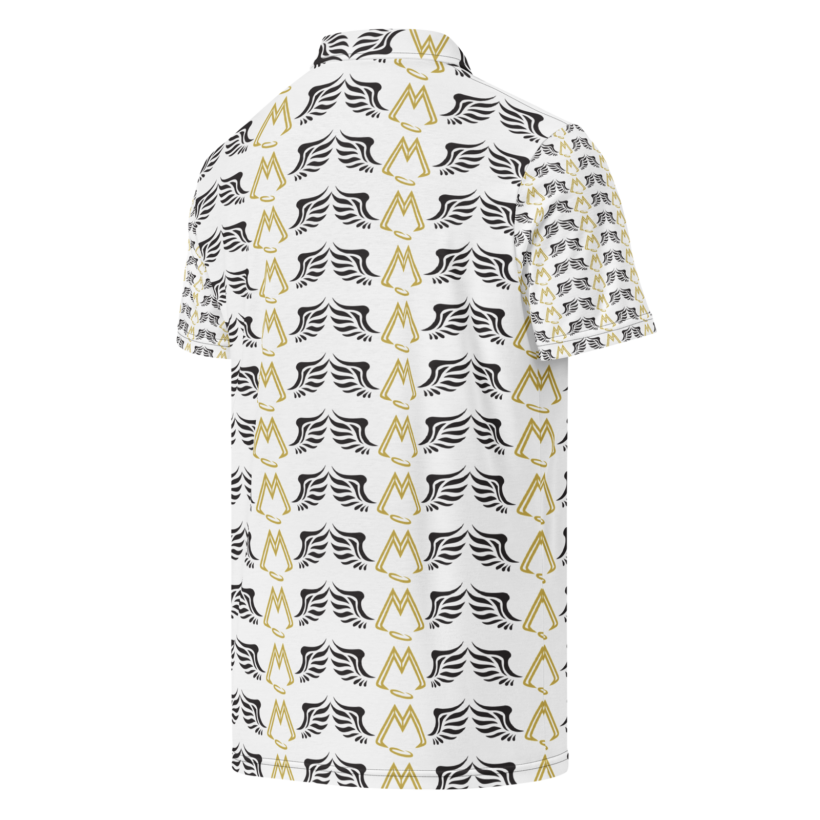 Men’s White Slim Fit Polo With Duplicated Gold-Black MM Iconic Logo