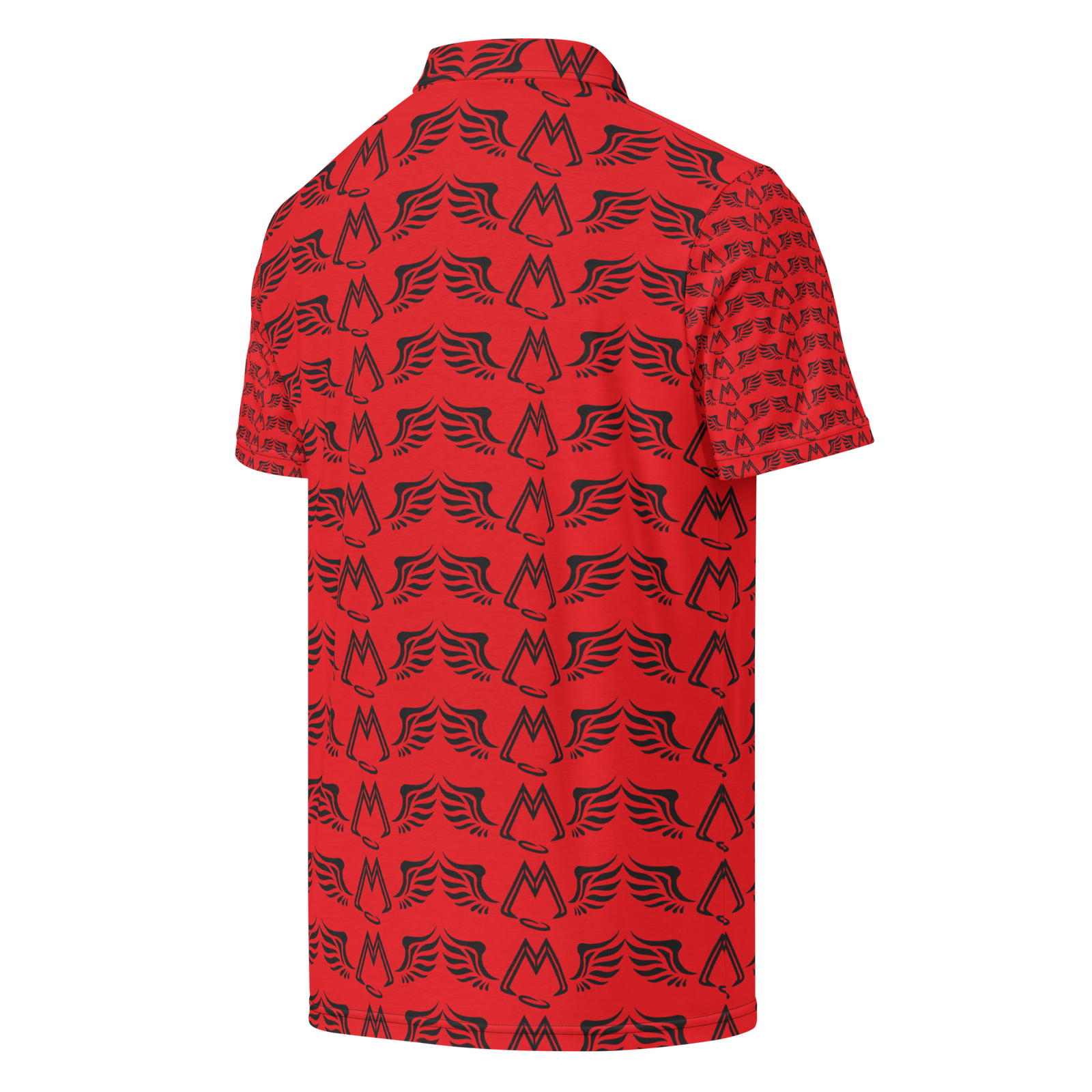 Men’s Red Slim Fit Polo With Duplicated Black MM Iconic Logo
