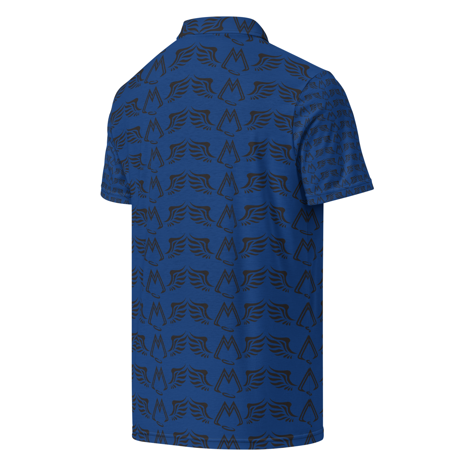 Men’s Blue Slim Fit Polo With Duplicated Black MM Iconic Logo