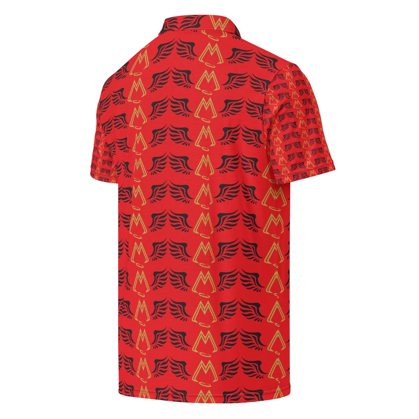 Men’s Red Slim Fit Polo With Duplicated Gold-Black MM Iconic Logo