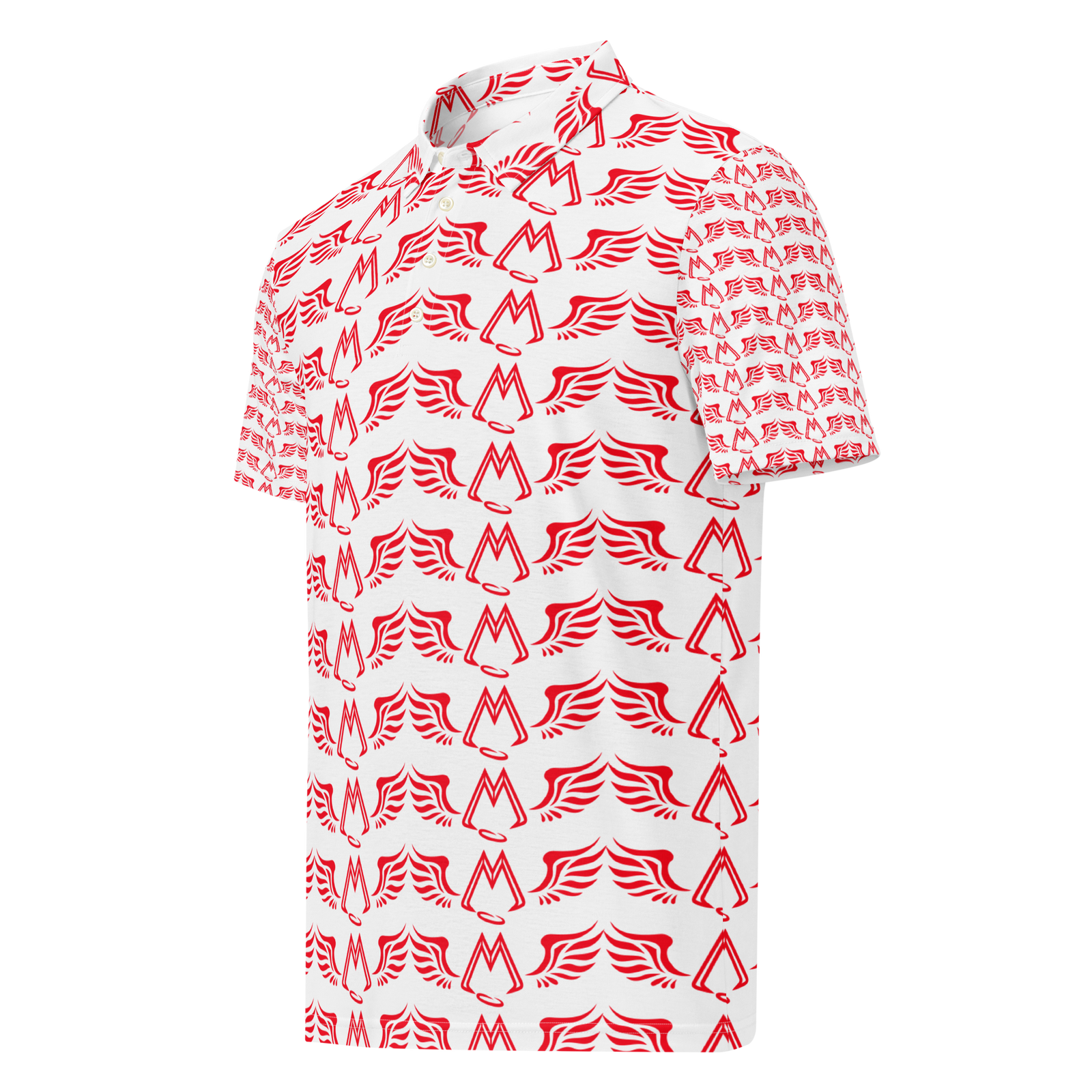 Men’s White Slim Fit Polo With Duplicated Red MM Iconic Logo