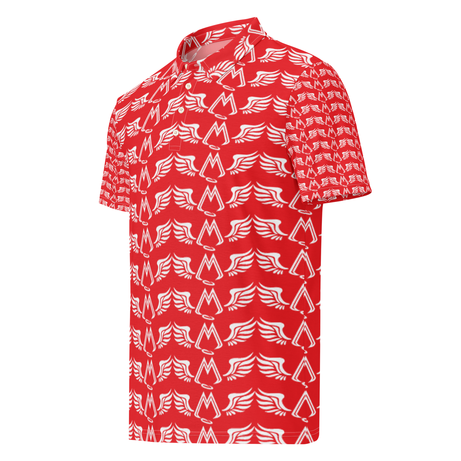 Men’s Red Slim Fit Polo With Duplicated White MM Iconic Logo