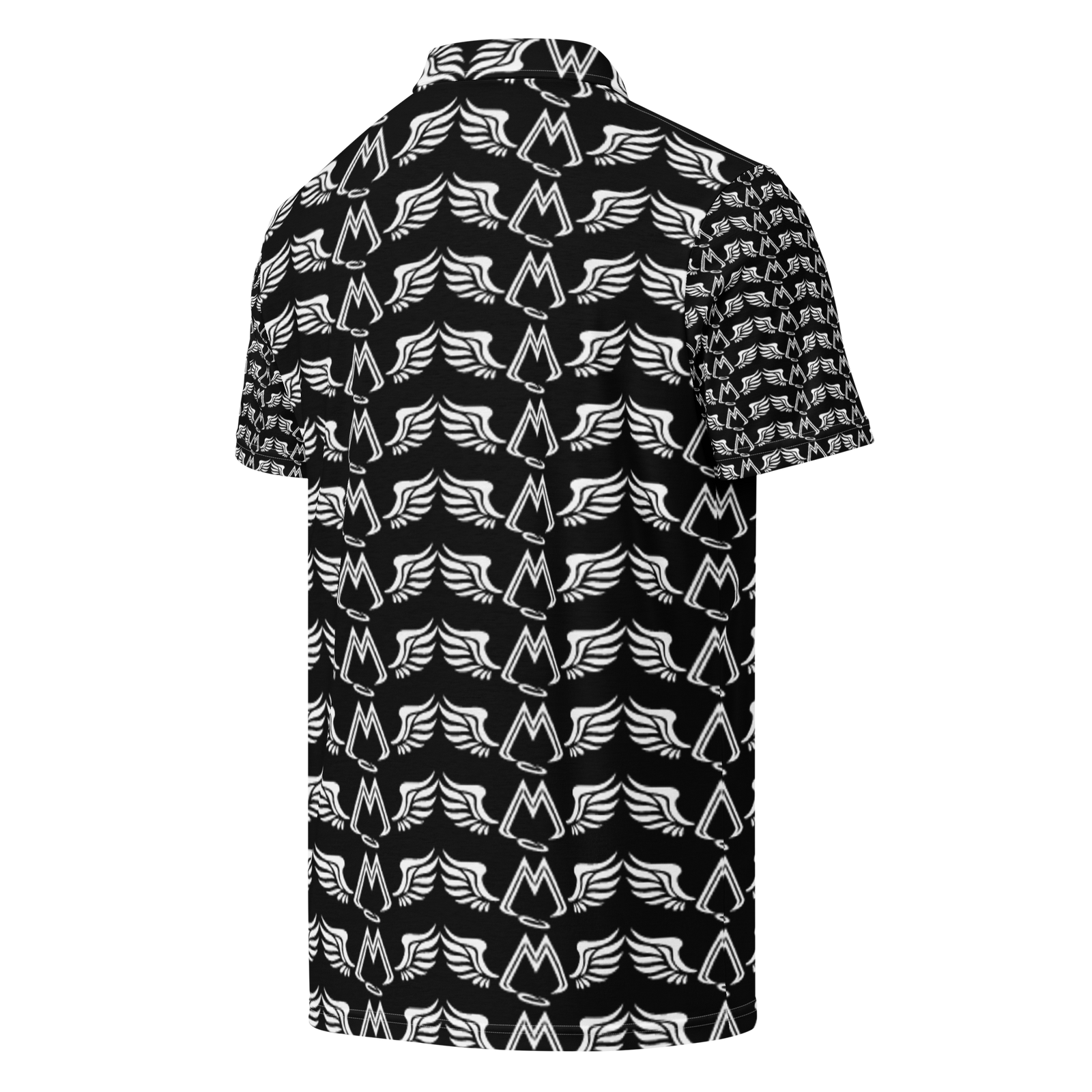 Men’s Black Slim Fit Polo With Duplicated White MM Iconic Logo